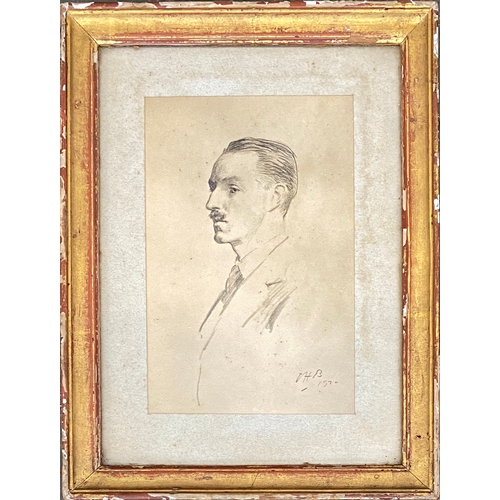 271 - Sir Oswald Birley (British, 1880-1952), pencil drawing of Colonel Agnew, monogrammed OHB and dated 1... 