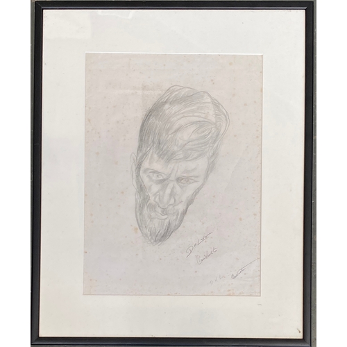 272 - Claire Winston (1882-1944), two pencil sketches, 'D.H Lawrence', and one of a seated man, 40x30cm an... 