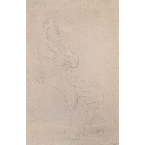 272 - Claire Winston (1882-1944), two pencil sketches, 'D.H Lawrence', and one of a seated man, 40x30cm an... 