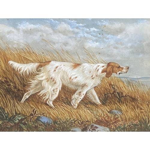 267 - L.S.B. Pollock (British, 19th century), Pointer in wheat field, watercolour, signed and dated 1873 l... 