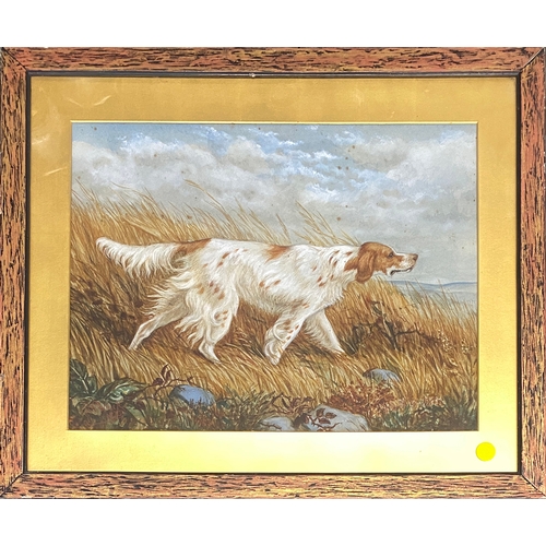 267 - L.S.B. Pollock (British, 19th century), Pointer in wheat field, watercolour, signed and dated 1873 l... 