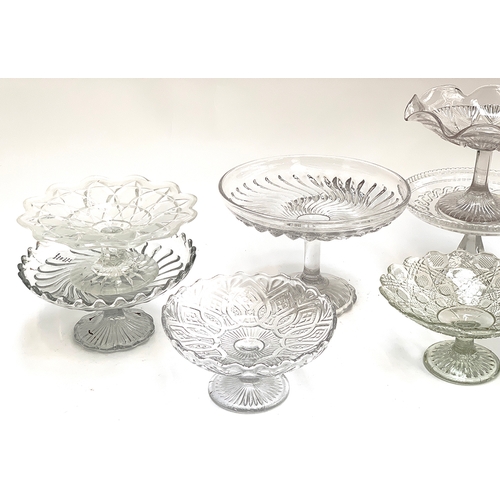 247 - A collection of ten late 19th/early 20th century comport/tazza dishes, to include one c.1886 by Edwi... 