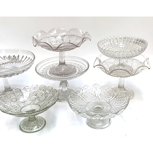 247 - A collection of ten late 19th/early 20th century comport/tazza dishes, to include one c.1886 by Edwi... 