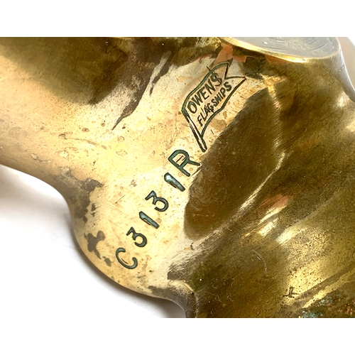 505 - A brass Owens Flagships three blade propellor, stamped C3131R, 31cmD