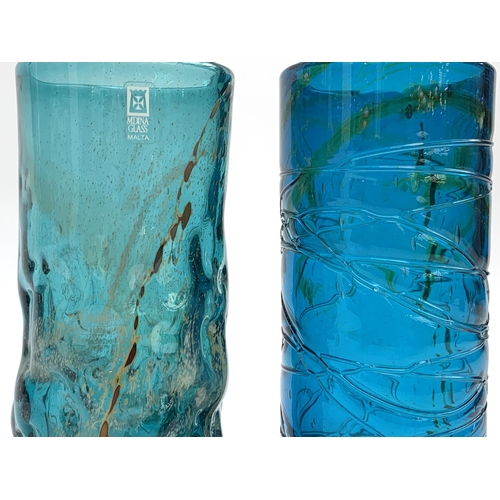 262 - Two Mdina glass vases of cylindrical form, each approx. 20cmH