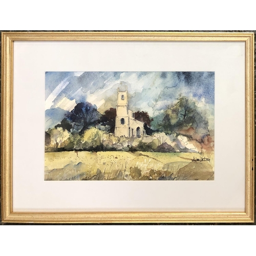 790 - John Lidzey (1935-2009), Redgrave Church, Suffolk; watercolour, 18x28cm