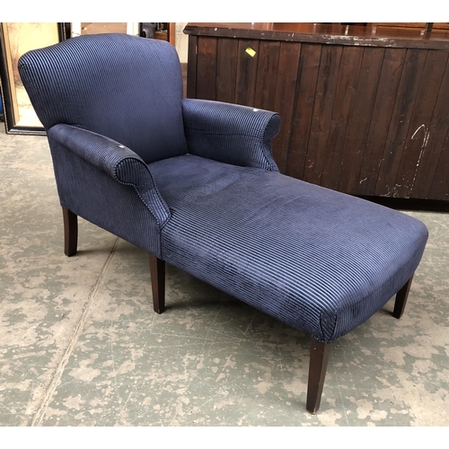 1197 - A blue upholstered duchesse chair or chaise longue, 20th century, approx. 146cmL