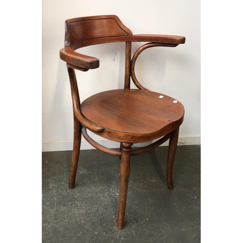 1207 - A bentwood thonet style open armchair