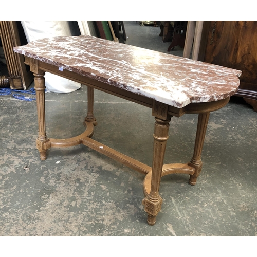 1234 - A 20th century marble topped occasional table, 100x46x59cmH