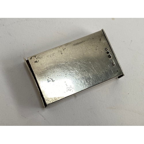 152 - A silver matchbox (af), engraved monogram, 5.5cmW, 54g