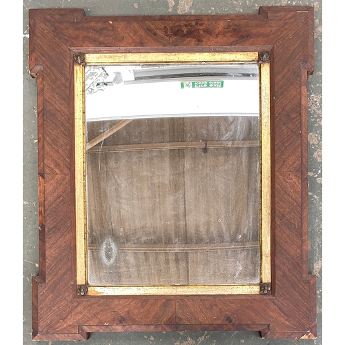 816 - A mahogany framed wall mirror with gilt slip, 79x68cm