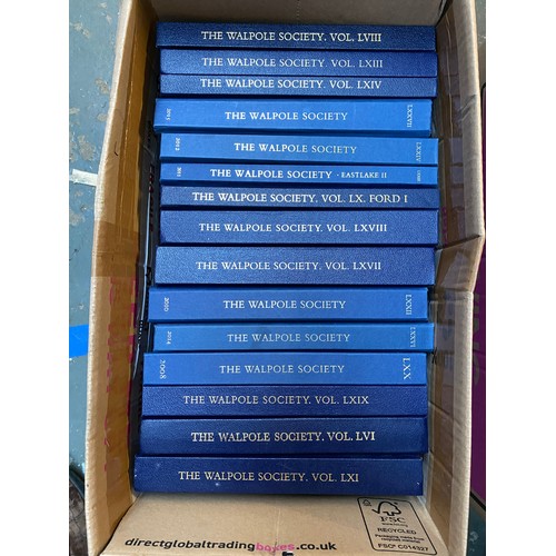 647 - BOOKS. 'The Walpole Society'. Uniform blue boards. c. 23 vols. in generally VG condition.