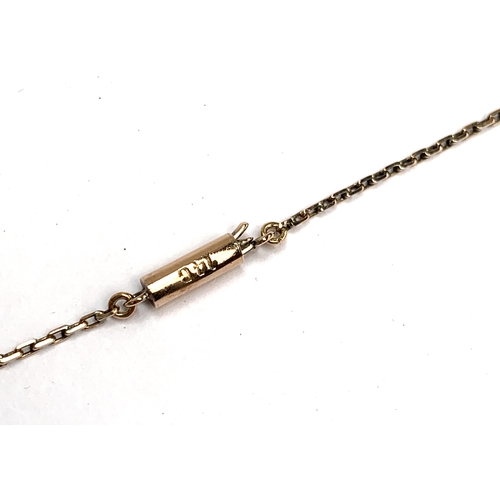 41 - An early 20th century gold chain fastening with a barrel clasp, marked '14 C', 46cmL unclasped lengt... 