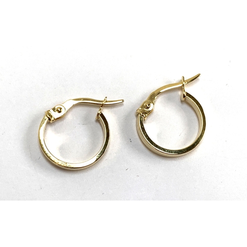 85 - A pair of 9ct gold sleeper hoop earrings, 0.7g gross weight