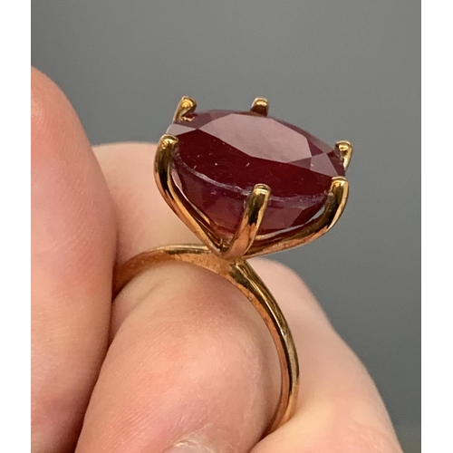 116 - A 9ct gold ring set with a large ruby, 8.3g gross; together with quantity of silver jewellery set wi... 