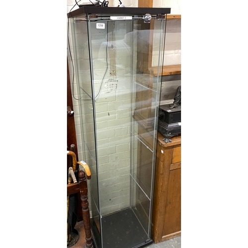 1258 - A modern glazed display cabinet, 43x37x163cmH