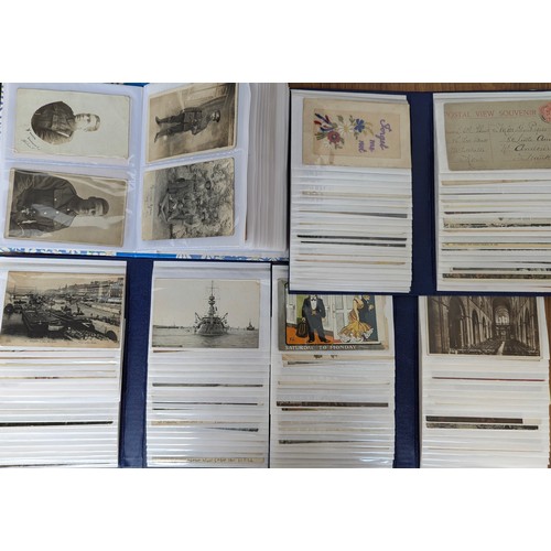 488 - A collection of over 500 postcards from the early 1900's covering the First World War, Second World ... 