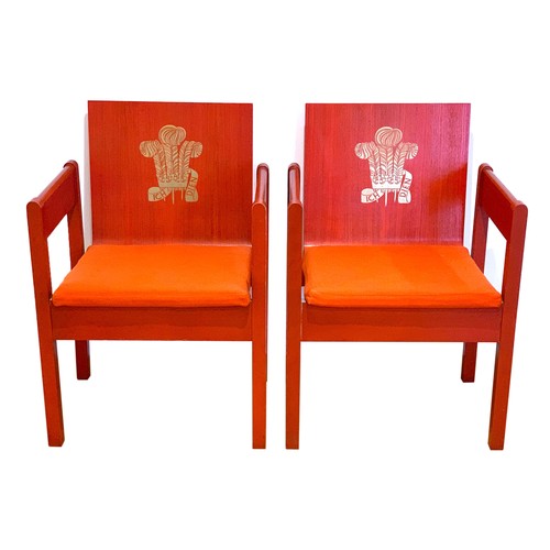 462A - A pair of Prince of Wales Investiture chairs, designed by Lord Snowdon in 1969, for the investiture ... 