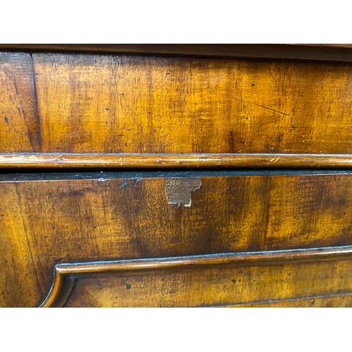 422 - A 19th century glazed breakfront bookcase, the moulded pediment over a four section glazed top, the ... 