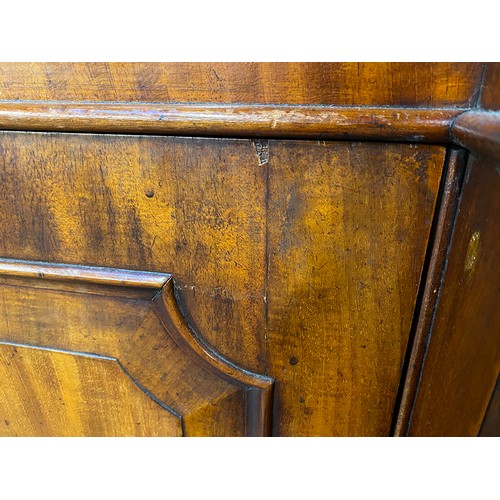 422 - A 19th century glazed breakfront bookcase, the moulded pediment over a four section glazed top, the ... 