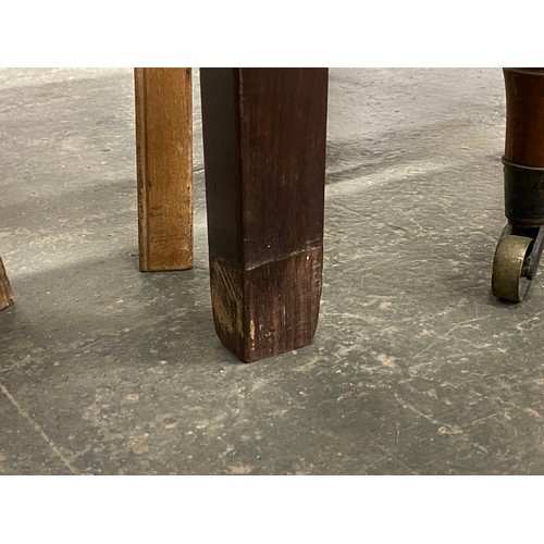 466 - A Chinese hardwood and burr elm side table, Republican, with arrangement of three drawers, 74cm wide... 