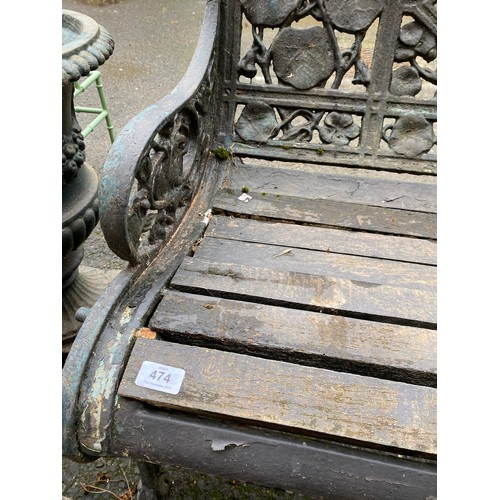 474 - A heavy Victorian cast iron garden bench in the manner of Coalbrookdale, 180cm wide

Provenance: fro... 