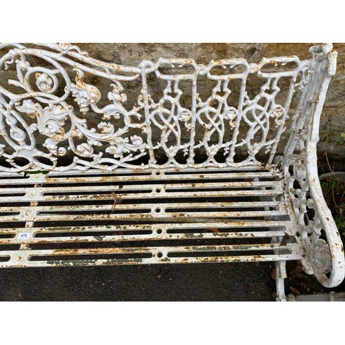 470 - A heavy Victorian cast iron garden bench in the style of Coalbrookdale, 186cm wide

Provenance: from... 