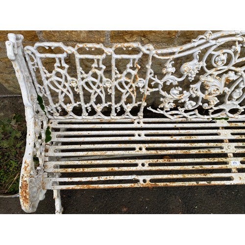 470 - A heavy Victorian cast iron garden bench in the style of Coalbrookdale, 186cm wide

Provenance: from... 