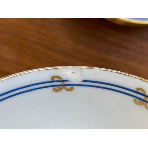 179 - A 19th century porcelain part tea service, approx. 36 pieces, turquoise, cobalt blue and gilt patter... 