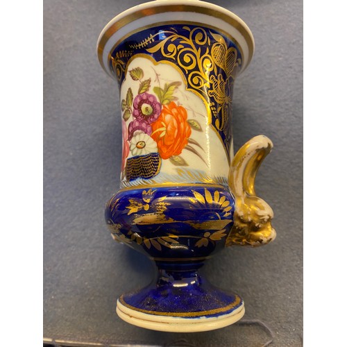 192 - A collection of eleven 19th century cobalt blue and gilt vases, various conditions, hand painted wit... 