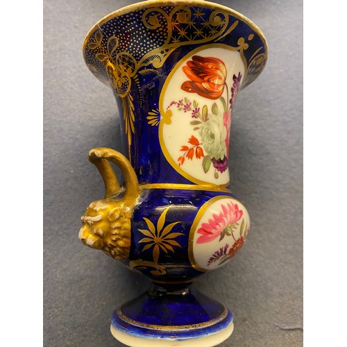 192 - A collection of eleven 19th century cobalt blue and gilt vases, various conditions, hand painted wit... 