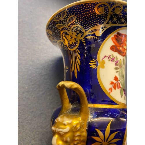 192 - A collection of eleven 19th century cobalt blue and gilt vases, various conditions, hand painted wit... 