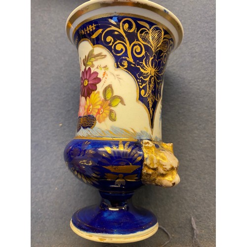 192 - A collection of eleven 19th century cobalt blue and gilt vases, various conditions, hand painted wit... 