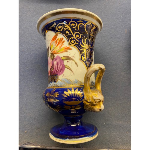 192 - A collection of eleven 19th century cobalt blue and gilt vases, various conditions, hand painted wit... 