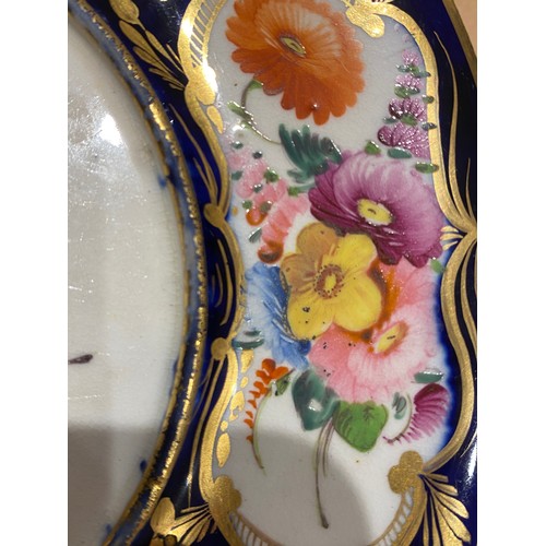 196 - A collection of 18th and 19th century cobalt blue and gilt porcelain, varying conditions, to include... 