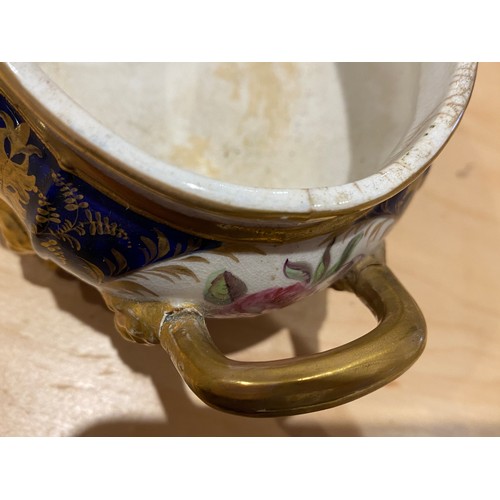 196 - A collection of 18th and 19th century cobalt blue and gilt porcelain, varying conditions, to include... 