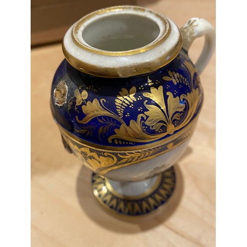 196 - A collection of 18th and 19th century cobalt blue and gilt porcelain, varying conditions, to include... 