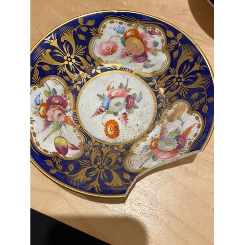 196 - A collection of 18th and 19th century cobalt blue and gilt porcelain, varying conditions, to include... 