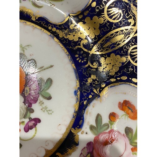 196 - A collection of 18th and 19th century cobalt blue and gilt porcelain, varying conditions, to include... 