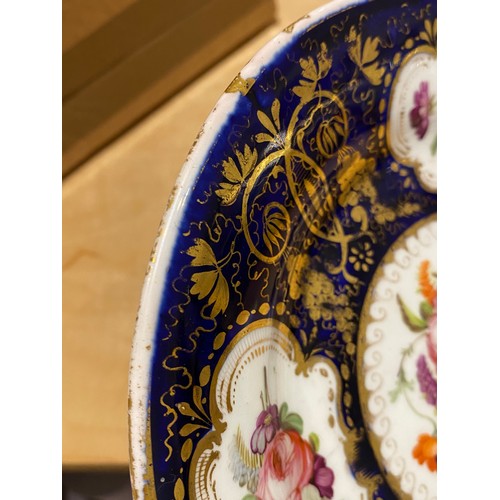 196 - A collection of 18th and 19th century cobalt blue and gilt porcelain, varying conditions, to include... 