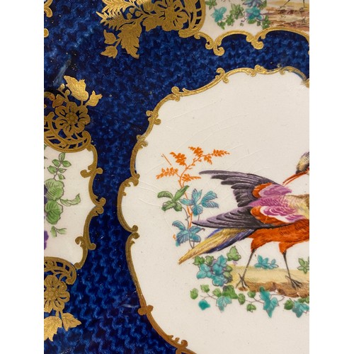 196 - A collection of 18th and 19th century cobalt blue and gilt porcelain, varying conditions, to include... 