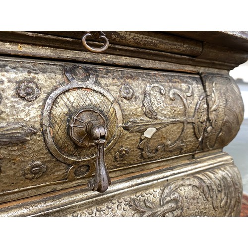 379 - An 18th century Italian gilt gesso console table, the top worked in low relief, over two slides and ... 