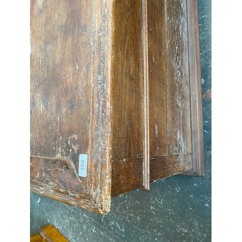 359 - A large Continental coffer, the plain front with single applied moulding, 132cm wide, 64cm deep, 76c... 