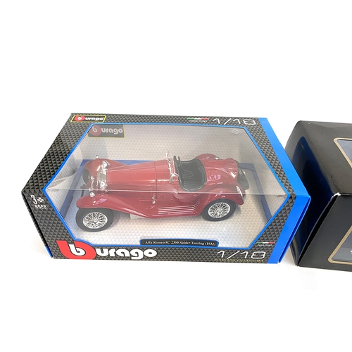 246 - A Burago 1:18 scale Alfa Romeo 8C 2300 Spider Touring (1932); together with a Ricko Austin 7 Deluxe ... 