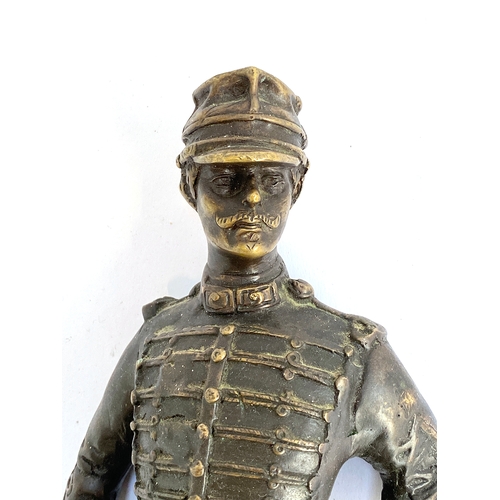 271 - After Charlies Anfrie (French 1833-1905), a bronze statue of a Napoleonic officer, no base, 35cmH