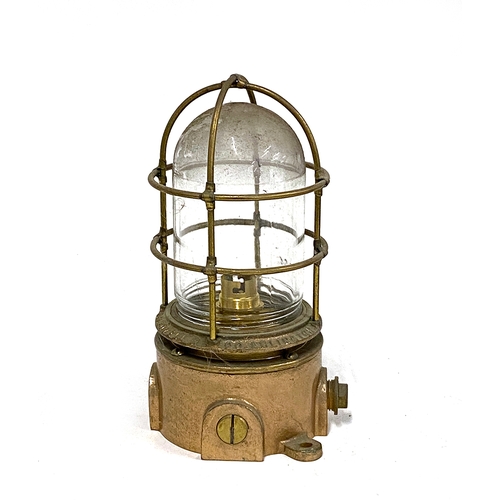 289 - F.H.Lovell & Co Arlington N.J nautical ships lantern with electric fitting, 22.5cmH