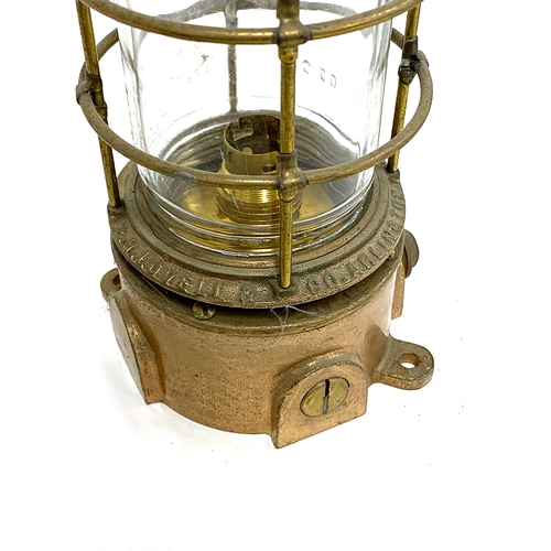 289 - F.H.Lovell & Co Arlington N.J nautical ships lantern with electric fitting, 22.5cmH