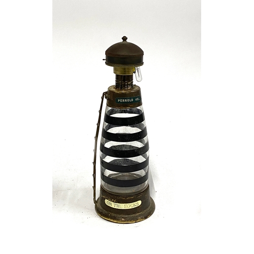 292 - Vintage chrome lighthouse table lamp, 44cmH, together with one other