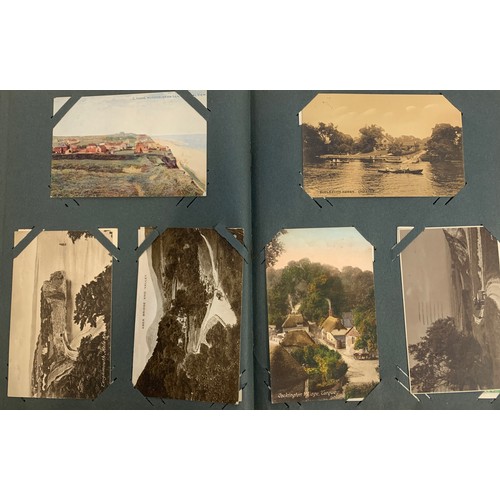 491 - POSTCARDS. Another vintage album with almost all unused vintage early 20th C. cards. UK locations in... 