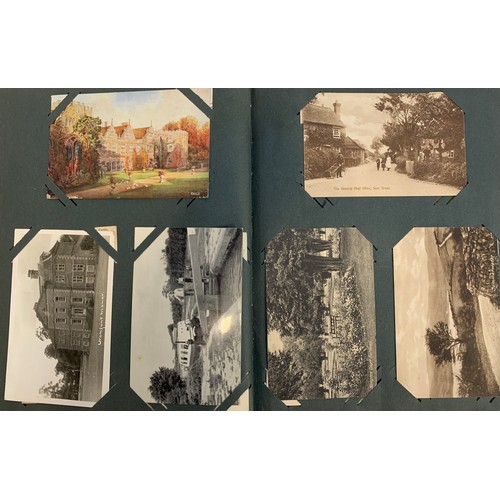 491 - POSTCARDS. Another vintage album with almost all unused vintage early 20th C. cards. UK locations in... 